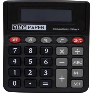 Imagem de Calculadora de Mesa 8 Digitos Preto - YINS