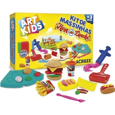 Imagem de Kit Massa para Modelar Art Kids Hora do Lanche 200g com Acessórios Acrilex