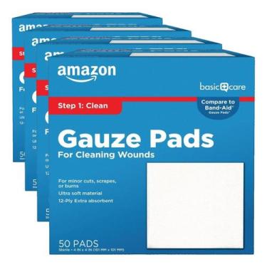 Imagem de Compressas de Gaze Amazon Basic Care Estéreis 10 x 10 cm 200 unidades
