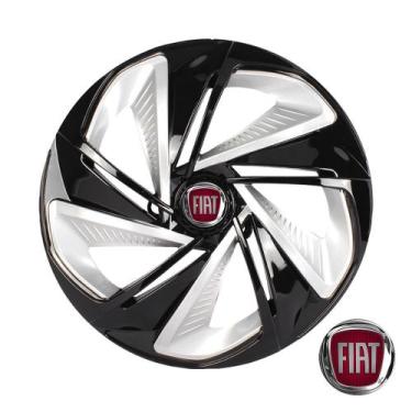Imagem de Calota Esportiva Aro 14 Nitro Preta Fiat Palio Uno Siena emblema resin