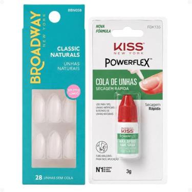 Imagem de Kit Kiss New York: Unhas Postiças Stiletto Longo Power e Cola De Unhas