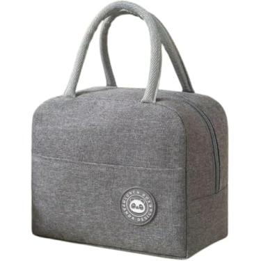 Imagem de Bolsa Térmica Anti Vazamento Unissex Adulto e Infantil - Ideal para Lancheira, Marmita, Academia, Trilhas, Piqueniques, Acampamentos, Caminhadas e Praia (Cinza)