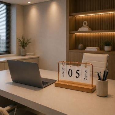 Imagem de Calendário De Mesa Permanete Rosê Decorativo Com Plaquinhas - Fwb, Ros