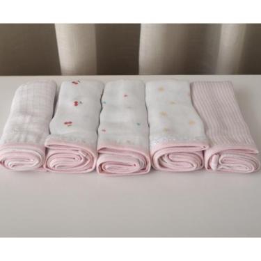 Imagem de Fralda Luxo Estampada/ Lisa com Viés e Tira Bordada 68cm x 70cm - Bubl