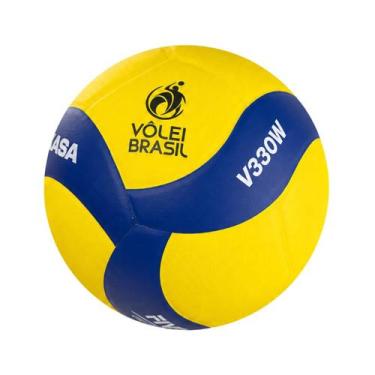 Imagem de Bola de Volei Quadra Mikasa V330W Microfibra Amarelo e Azul