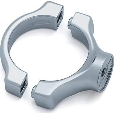 Imagem de Kuryakyn Acessório de motocicleta 3124: braçadeira de suporte de placa de licença de montagem lateral para motocicletas Yamaha 2014-19, cromado