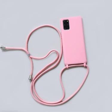 Imagem de Colar de silicone fashion capa de telefone para samsung galaxy s10 plus s20 fe s9 s8 s21 s30 capa de corda de corda transversal ultra cordão, rosa, para s21ultra