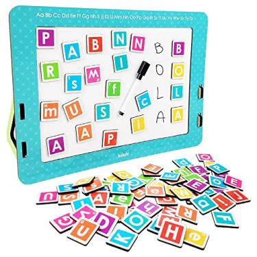 Imagem de Lousa Magnética Infantil E Alfabeto Móvel De Madeira Babebi