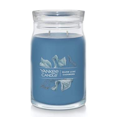 Imagem de Yankee Candle Vela de 2 pavios com perfume de caxemira luxuoso quente, assinatura de 590 ml, mais de 60 horas de tempo de queima