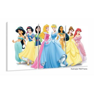 Imagem de Quadro Decorativo Princesas Disney 100x60 em tecido