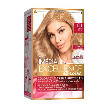 Imagem de Tintura Creme Imédia Excellence L`oréal Louro Sueco 8.1 Kit