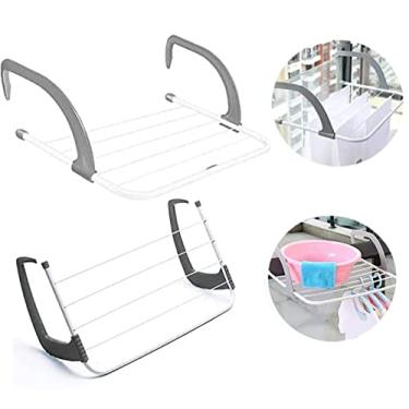 Imagem de Varal De Janela Ajustável Dobrável Portátil Multiuso 50x33cm