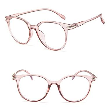 Imagem de Óculos de sol de lentes transparentes armação oval fashion feminino azul rosa espelho vintage óculos de sol óculos de sol, rosa C5, China