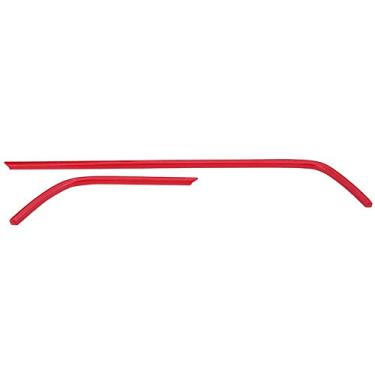 Imagem de Faixa de acabamento interior para carro KIMISS, 2 peças de adesivo central de ABS vermelho para saída de ar e saída de ar AC, armação de acabamento interno decalques para Honda Civic 10th 2016-2018