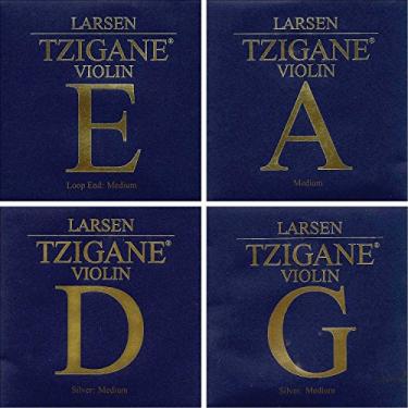 Imagem de Larsen Conjunto de cordas de violino Tzigane 4/4 – calibre médio com ponta E
