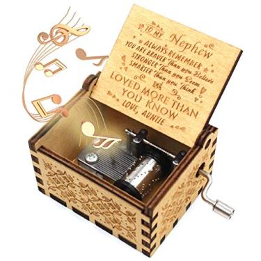 Imagem de ukebobo Caixa de música de madeira - You are My Sunshine Music Box, de tia a sobrinho, presentes para crianças - 1 conjunto