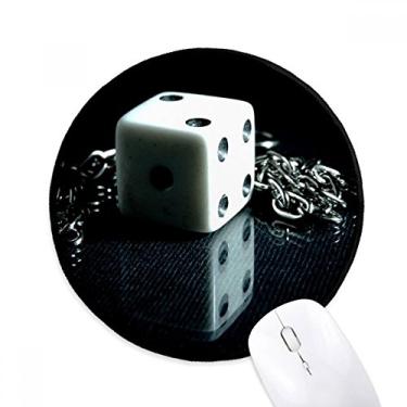 Imagem de DIYthinker Mouse pad para mesa de escritório com corrente de dados para jogos de mesa tapete redondo para computador