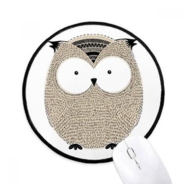 Imagem de DIYthinker Tapete de mouse de coruja gordinha estilo simplicidade para mesa de escritório tapete redondo para computador