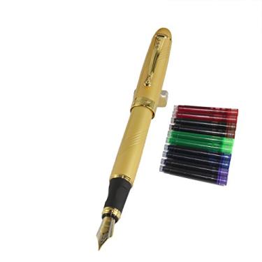 Imagem de Caneta-tinteiro Jinhao 450 com cartuchos de tinta Gullor de 5 cores, Normal nib-Golden