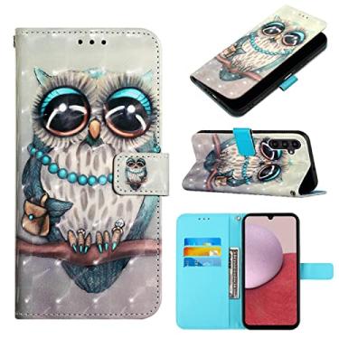 Imagem de Capas de telefone impressas em 3D Samsung Galaxy A14 A 14 5G capa de couro slots de cartão de luxo clipe de carteira negócios à prova de choque capa de telefone Samsung A14 5G capas (4, Samsung A14 5G)