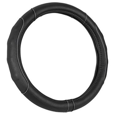 Imagem de Motor Trend Capa/protetor para volante com aderência ergonômica para volantes de tamanho pequeno em carros, SUVs, barcos (34,2 a 36,8 cm) (Grip Drive Pro Comfort Grip (costura preta/cinza))
