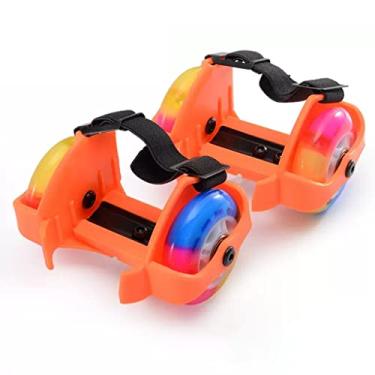 Imagem de Roller Skates Patins de duas rodas laranja, patins infantis em PU resistentes ao desgaste, adequados para sapatos de 6,5 a 9 cm (Color : A2)