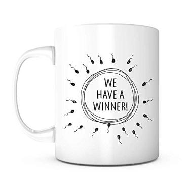 Imagem de PRINT SUPREMACY We Have A Winner-Caneca branca de cerâmica de 325 ml, chá de bebê, anúncio de bebê, caneca engraçada, parabéns marido, grávida, grávida, revelação de gravidez