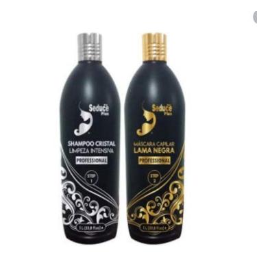 Imagem de Seduce Escova Progressiva Kit Plus Lama Negra 2x1L - Shampoo Crystal Anti-Resíduo de Limpeza Profunda 1L + Máscara Capilar Reconstrutora New Seduce 1L - Unissex