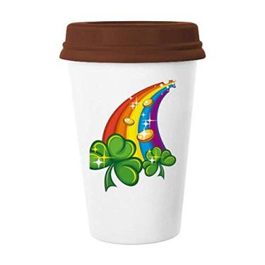 Imagem de Caneca de cerâmica Clover Rainbow Ireland St. Patrick's Day Caneca de café bebendo vidro cerâmica copo