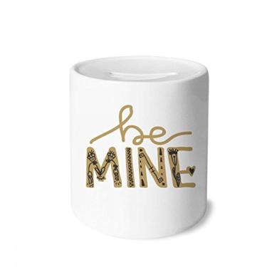 Imagem de DIYthinker Be Mine Caixa de moedas de cerâmica com citação de ouro feita à mão para guardar dinheiro