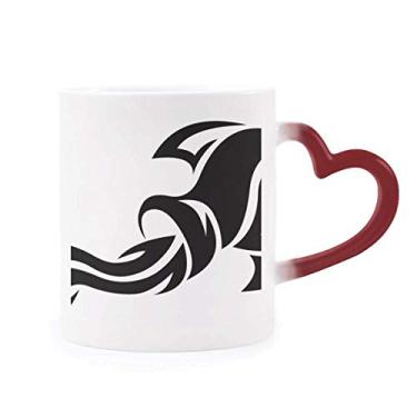 Imagem de Caneca sensível ao calor do signo do zodíaco Constellation Aquarius Caneca vermelha que muda de cor