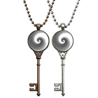 Imagem de OFFbb-USA Colar com pingente de auréola central de rotação circular para decoração de casais