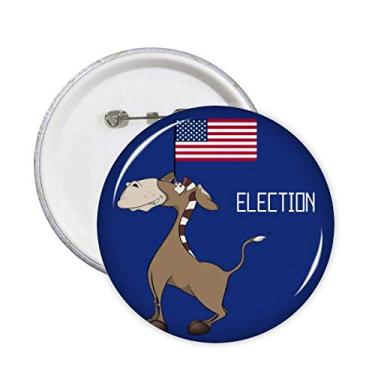 Imagem de Emblema de bandeira de burro democrático, broche de eleição, emblema, acessório, 5 peças