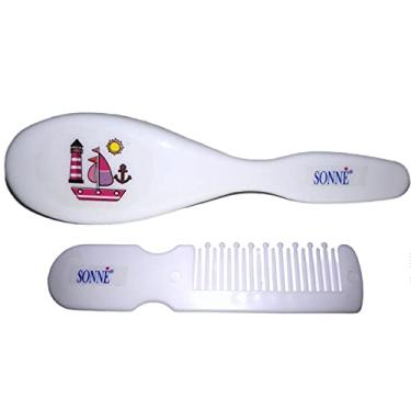 Imagem de Sonne Kit Pente E Escova Para Bebê Barco Branco