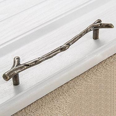 Imagem de Alça de armário de galho de árvore retrô, cozinha, armário, gaveta, puxador, maçaneta, ferragens, 9, cobre, 128 mm