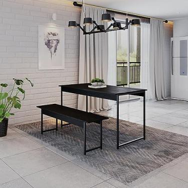 Imagem de Conjunto Mesa de Jantar com 1 Banco Estilo Industrial Active Yescasa