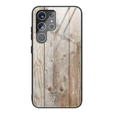 Imagem de Capa de telefone de grão de madeira para Samsung Galaxy S22 S21 S20 FE S10 S9 S8 Plus Note 20 10 9 8 Ultra Plus Capa protetora de vidro temperado, M04, para S22