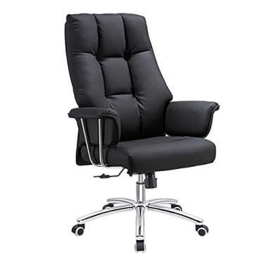 Imagem de Cadeira de escritório ajustável cadeira de escritório moderno e minimalista cadeira de computador cadeira de escritório com rodízios couro preto para escritório ou casa hopeful