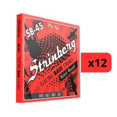Imagem de Kit 12 Encordoamento Strinberg Para Contra Baixo SB45 - 4 Cordas