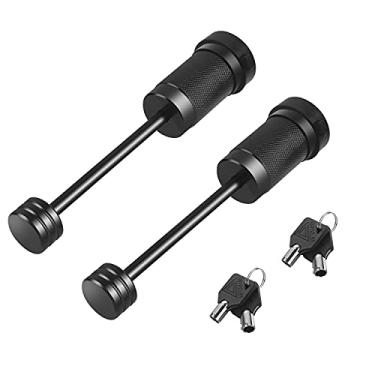 Imagem de METOWARE Trava para acoplador de língua de reboque 1/4" de diâmetro, 3-1/2", trava de engate de reboque para acoplador tipo trava, trava de pino de reboque preta para reboque, trailer, carro, barco, caminhão (pacote com 2)