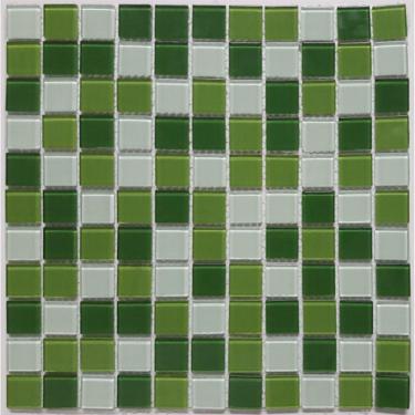 Imagem de Pastilha de Vidro Cristal Mix Glass Mosaic 30cmx30cm Placas Verde