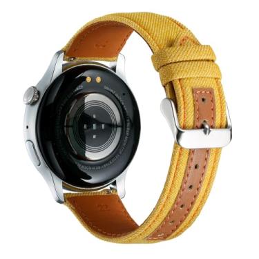 Imagem de Moran Pulseira de couro para relógio jeans de liberação rápida de 18 mm, 20 mm e 22 mm, pulseira de reposição para smartwatch compatível com Samsung Galaxy Watch 7/6/5/4/3, Garmin Watch, Fossil