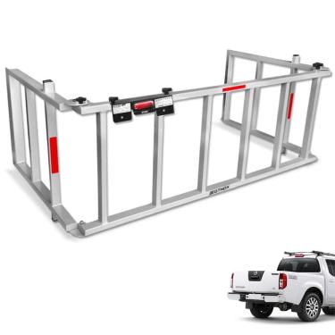 Imagem de Extensor de Caçamba Frontier 2008 a 2016 Rampa Prata Reforçado 350kg Gtnox
