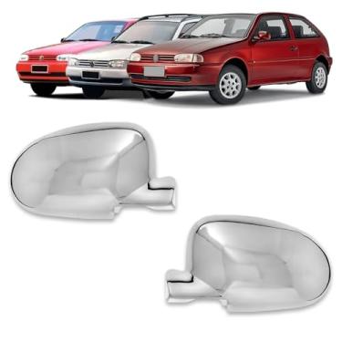 Imagem de Par Aplique Cromado para Capa Retrovisor Volkswagen Gol G2 Bola 1995 1996 1997 1998 1999 Parati G2 1995 1996 1997 1998 1999 Saveiro G2 1995 1996 1997 1998 1999
