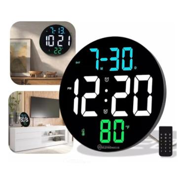 Imagem de Relógio Digital de Parede com Temperatura LED Redondo - USB