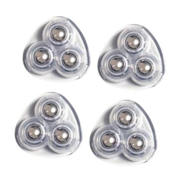 Imagem de Esquirla 4 peças autoadesivas rodízios deslizantes rodas versáteis rodízios mudos rodas universais 360 giratório para caixa de armazenamento, Claro