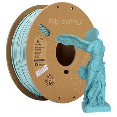 Imagem de Polymaker Filamento PLA fosco mármore ardósia cinza 1,75 mm 1kg filamento de impressão 3D, filamento PLA de impressora PolyTerra 3D