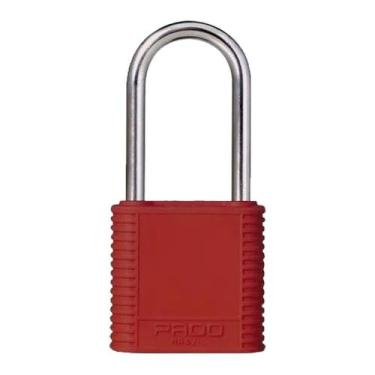 Imagem de Cadeado Haste Longa 35 X 50 Vermelho Bloqueio - Pado