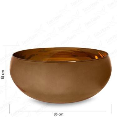 Imagem de Vaso de Vidro Margot Grande Espelhado Ambar 35x15 - Tem Flores