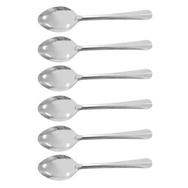 Imagem de Kit 6 Colheres Sobremesa Inox 17cm Restaurante Buffet - CLASS HOME